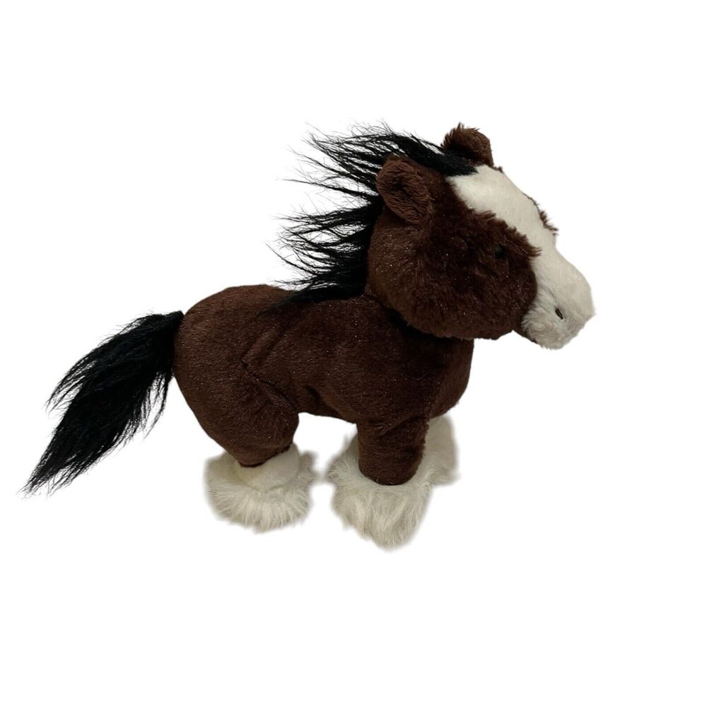 Ganz Webkinz Clydesdale brown Horse 9" Tall Stuffed Animal Plush HM139 no code